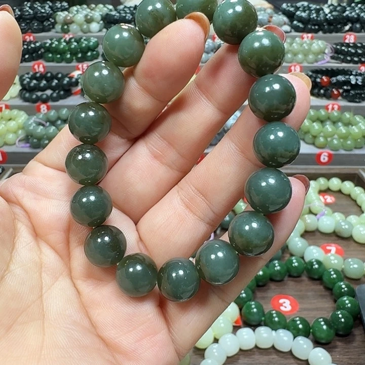 未镶嵌手链和田玉新疆且末蓝卡12