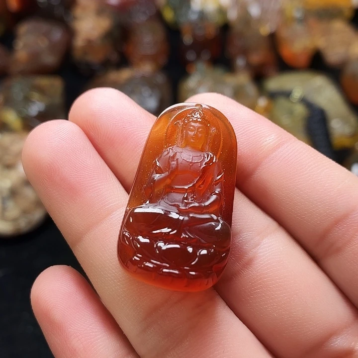 琥珀未镶嵌裸石净瓶观音34