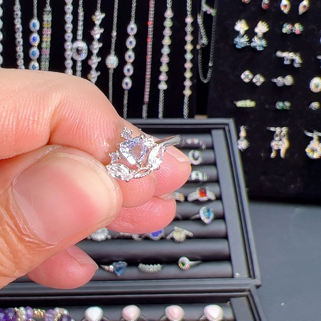 紫晶珠宝半成品银S925镶嵌