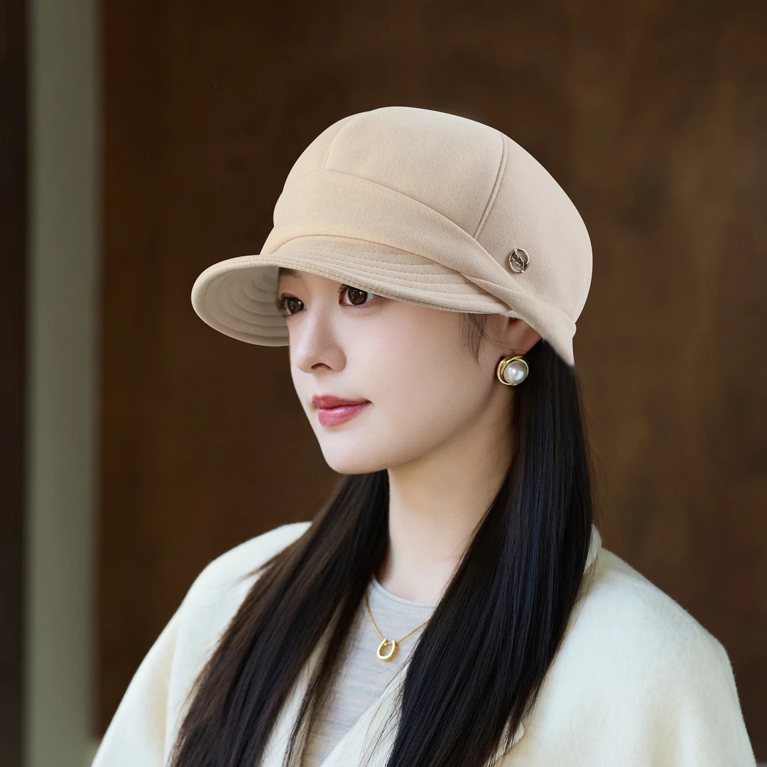 秋冬季帽子女百搭画家帽高级感显脸小保暖八角帽户外时尚鸭舌帽潮