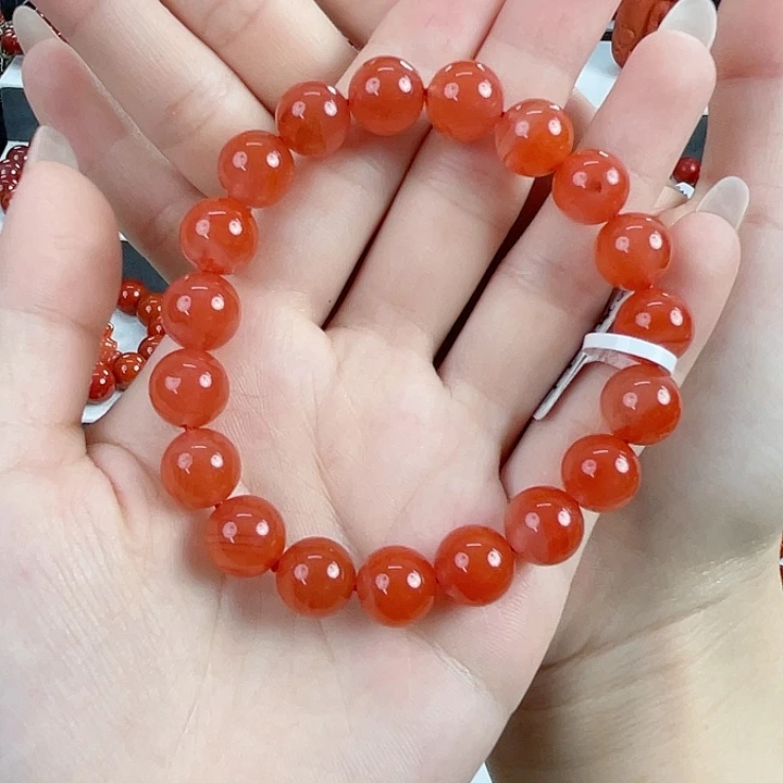 南红玛瑙未镶嵌保山杨柳料10mm手串
