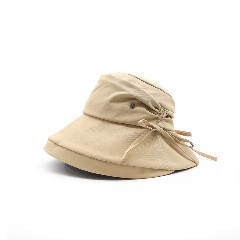etreparlee设计师款褶皱蝴蝶结渔夫帽夏季百搭韩版帽子纯色遮脸