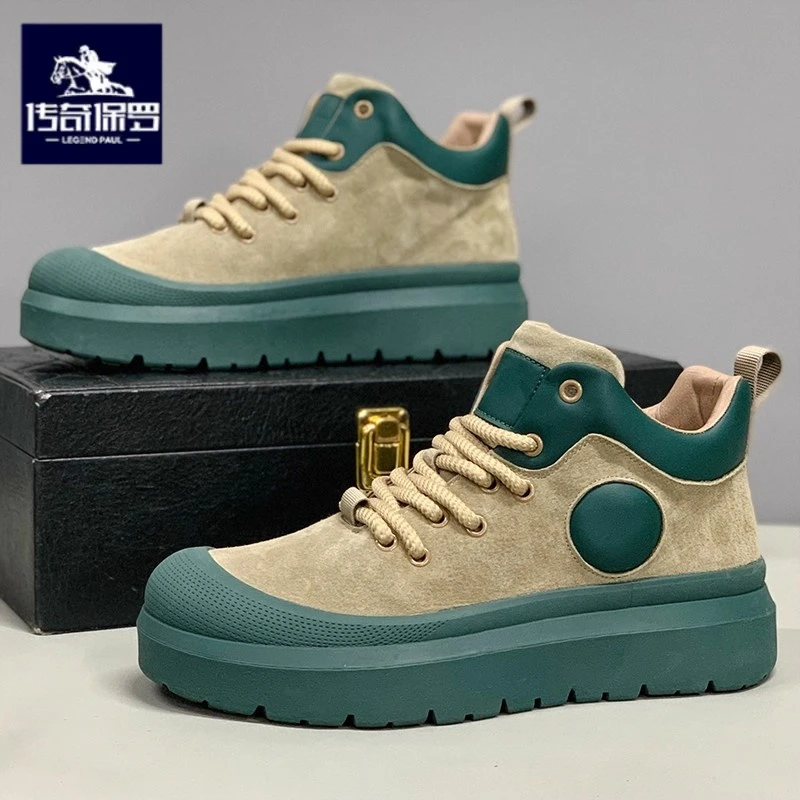 传奇保罗正版高帮男鞋冬季网红潮牌休闲板鞋青少年学生运动马丁靴