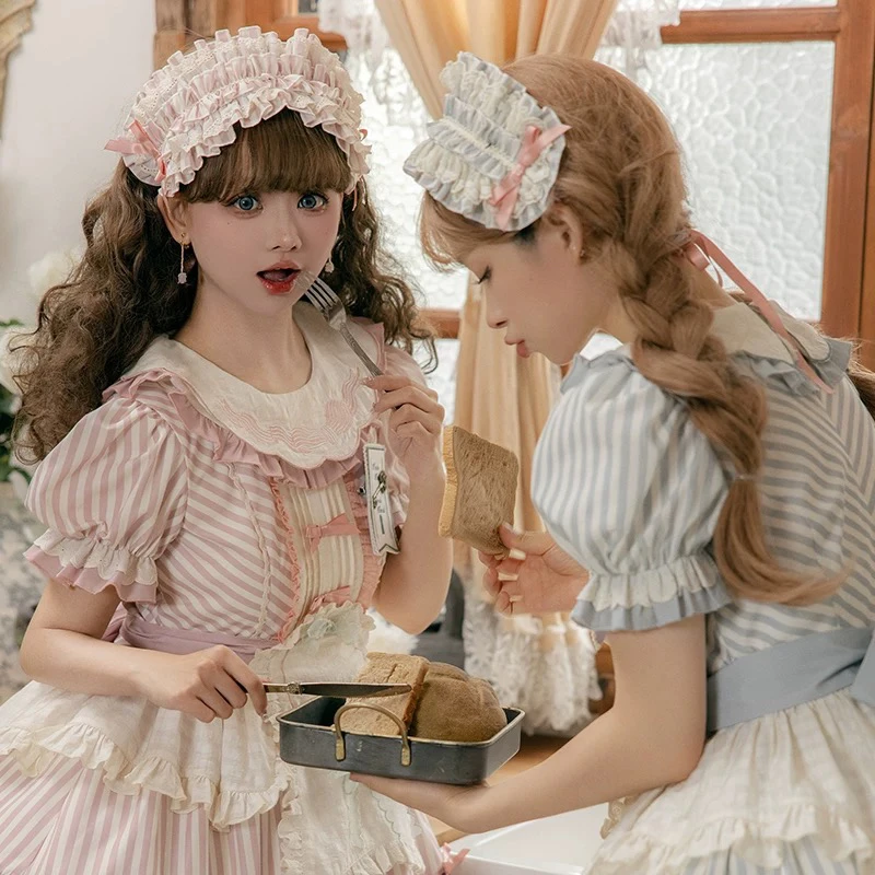 条纹秘钥  原创Lolita刺绣印花sp  森林童话