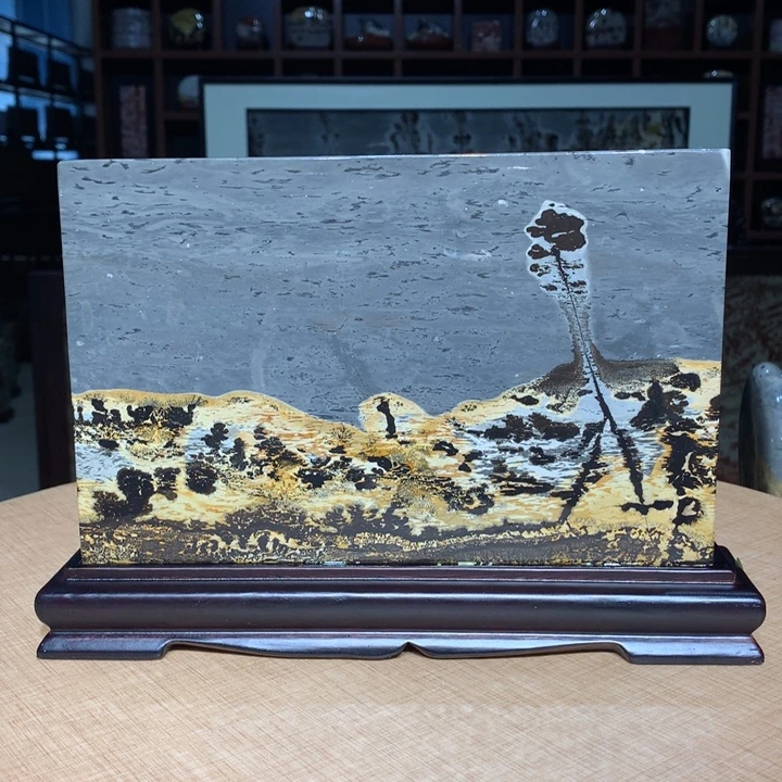 广西国画石摆件，观赏收藏