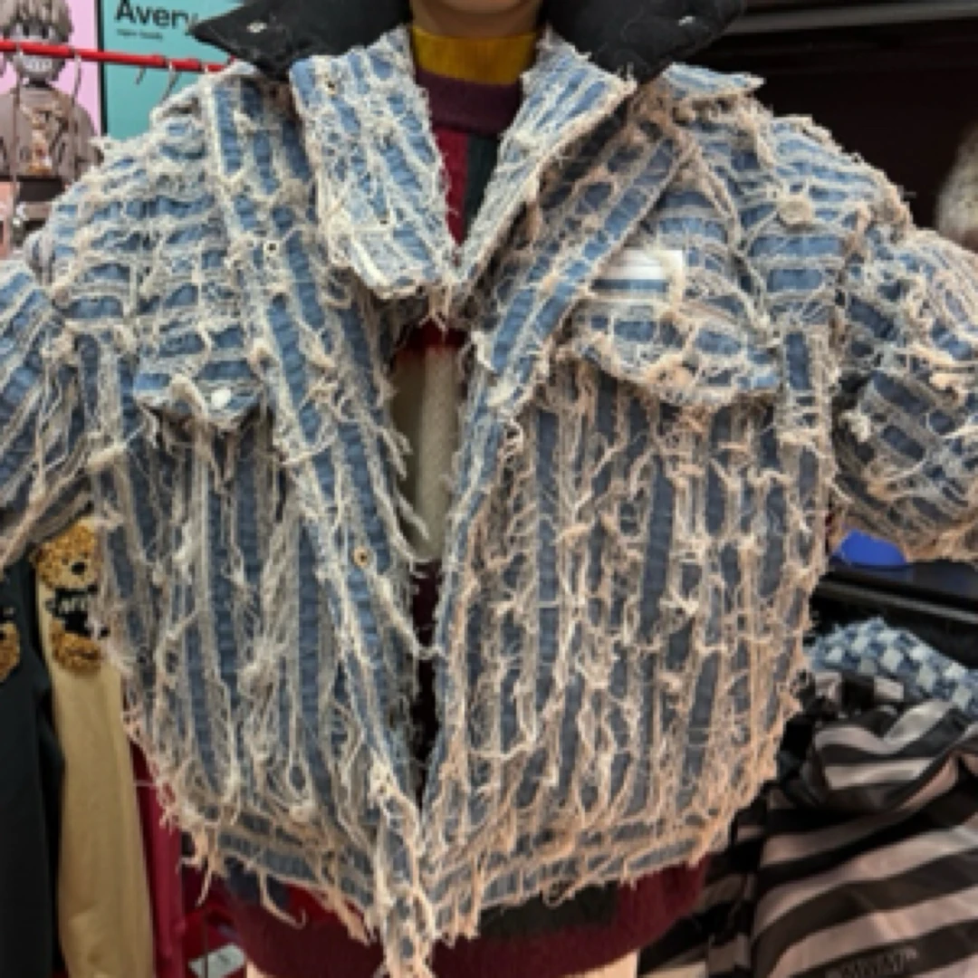 MWM 蓝黑色拼接羽绒服男女同款