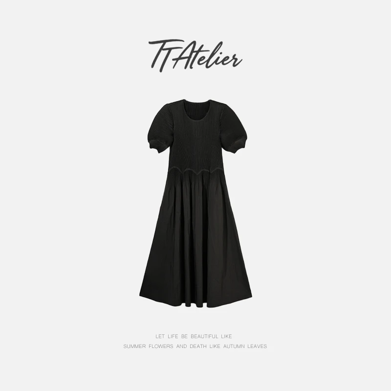 TT设计师【民国千金】复古风层次感渐变压绉显瘦高级连衣裙TT190660