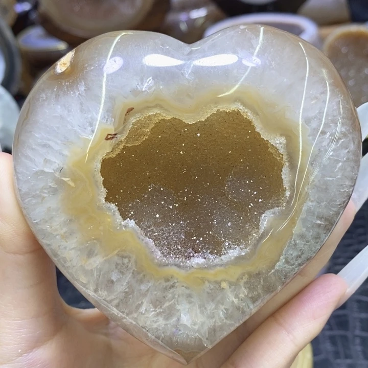 未镶嵌珠宝半成品紫晶黄软啵啵爱心