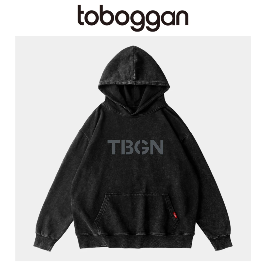toboggan重磅做旧水洗连帽卫衣男女潮牌高街复古风宽松百搭上衣