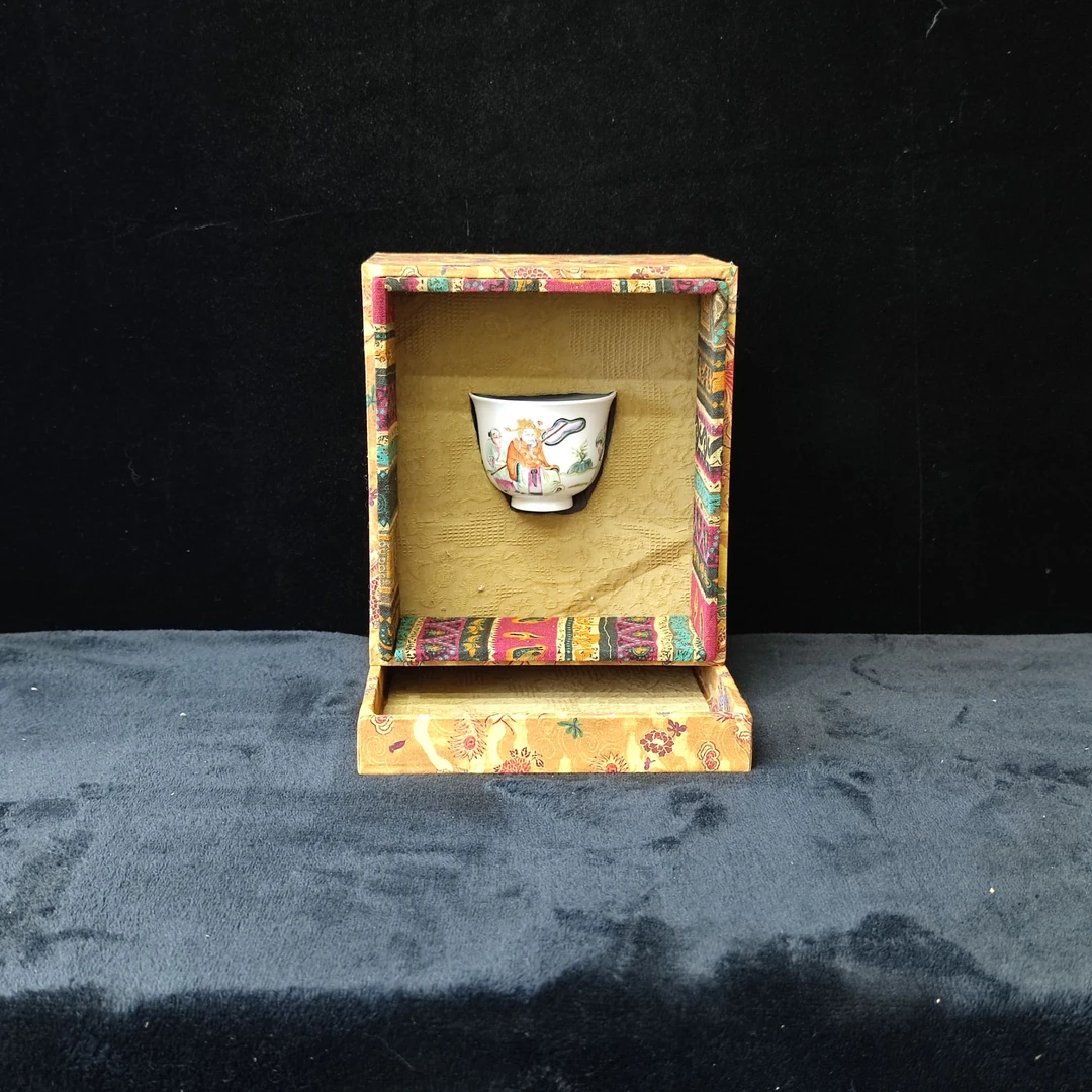 【闪购商品】N1清乾隆粉彩描金财神杯