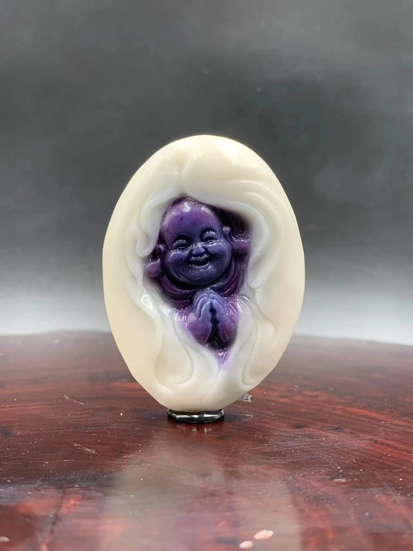 新疆紫蛋白原石盆景摆件，不包邮