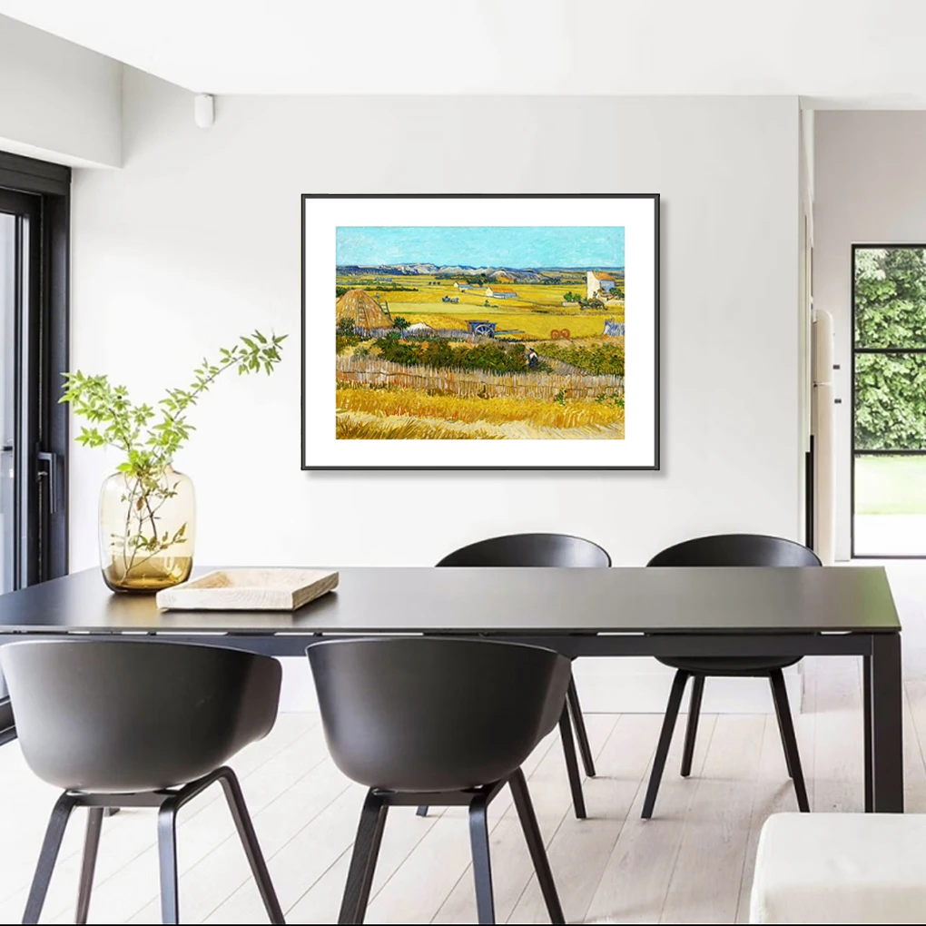 摩马艺品梵高丰收手绘油画肌理餐厅装饰画玄关挂画走廊尽头壁画