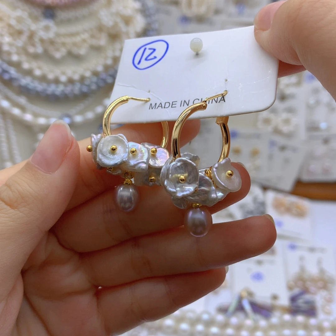 银S925镶嵌淡水珍珠项链耳饰