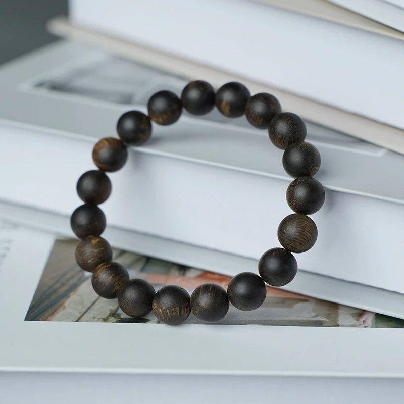 沉香白棋沉水1.0圆珠留疤单圈手串Q10200333