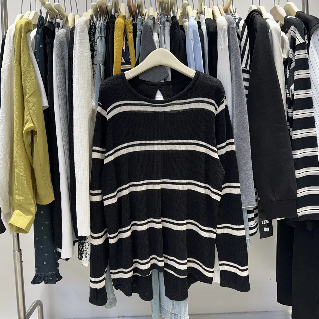 （沈阳五爱女装）395长袖条纹针织上衣