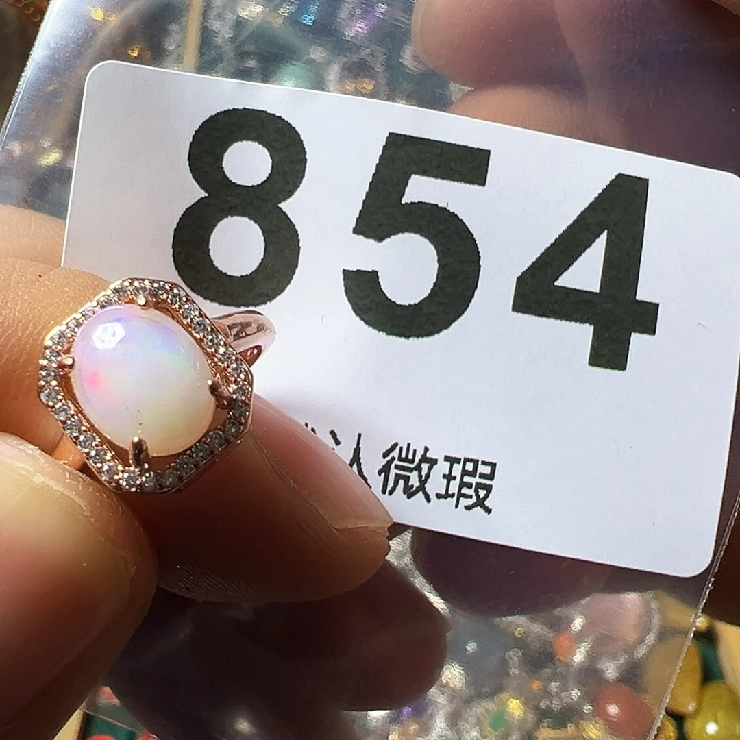 欧泊戒指未镶嵌彩欧泊戒指活口可调节