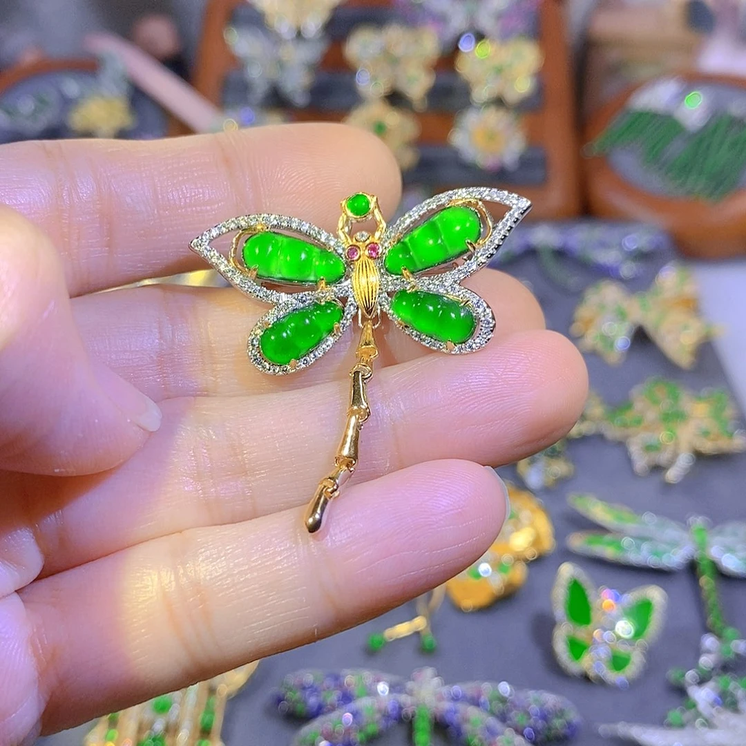 颈饰银S925镶嵌翡翠