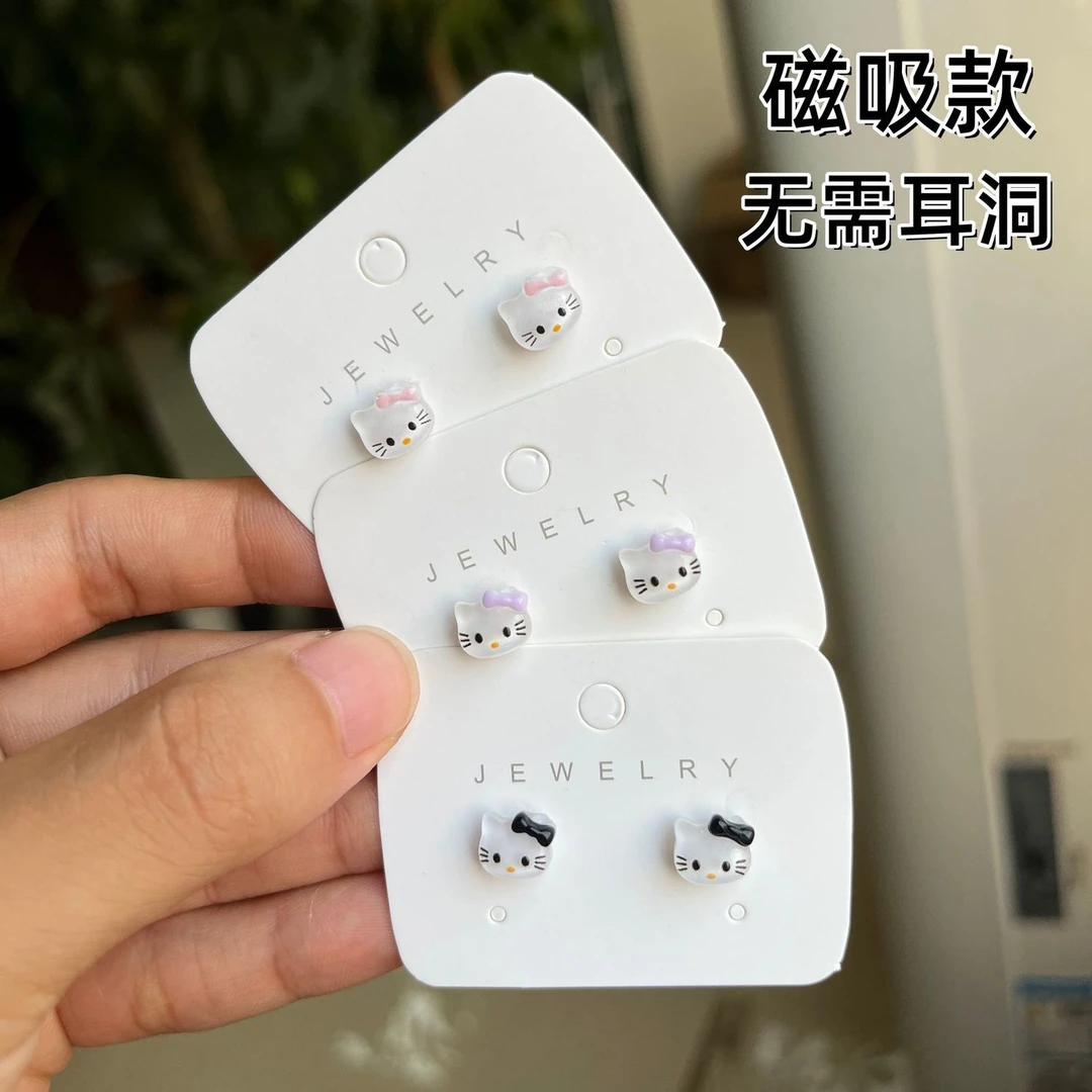 免打孔无耳洞卡通猫咪磁吸耳夹2025新款甜美百搭可爱简约小巧耳饰
