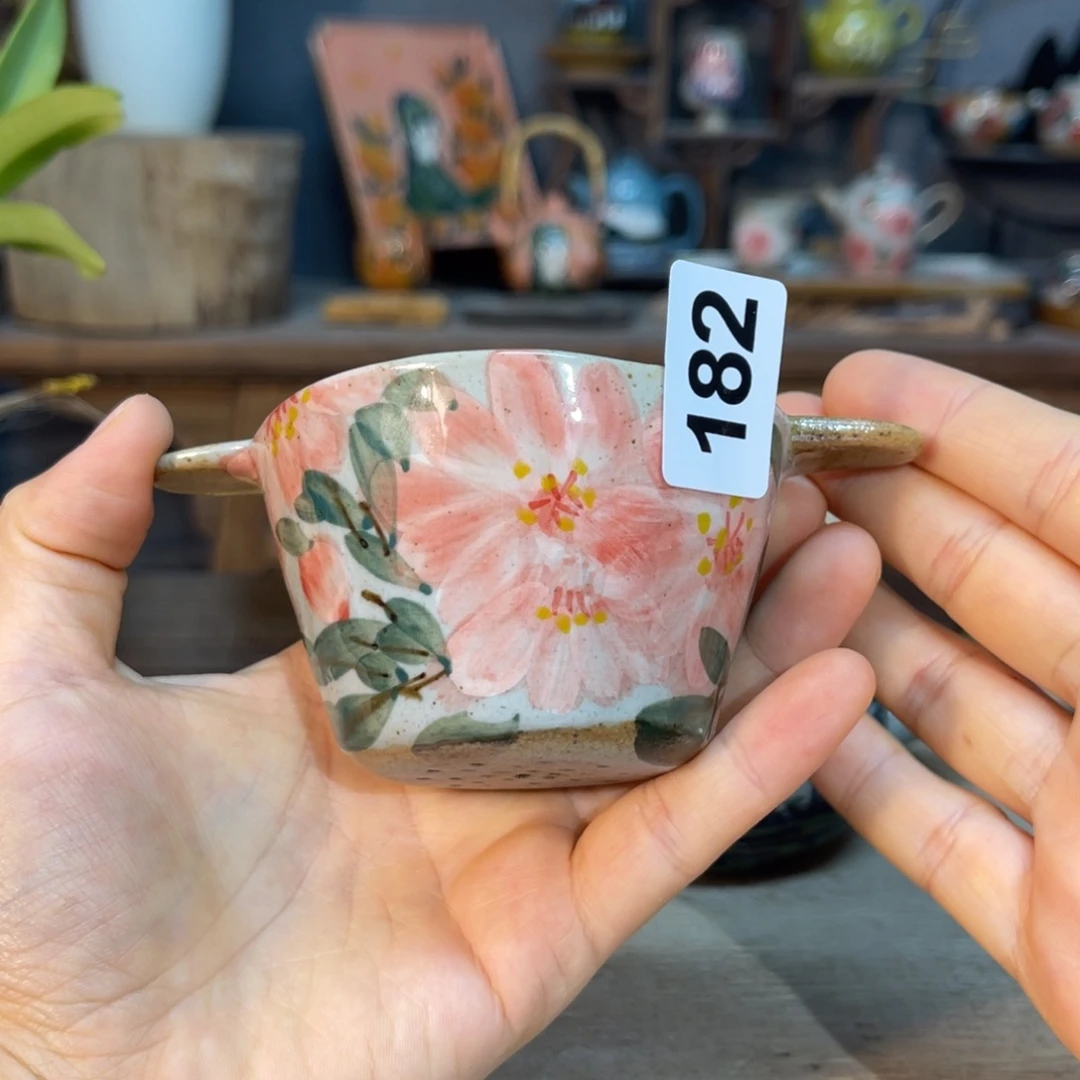 壶素浅陶瓷手工手绘