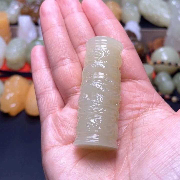石材方解石手把件