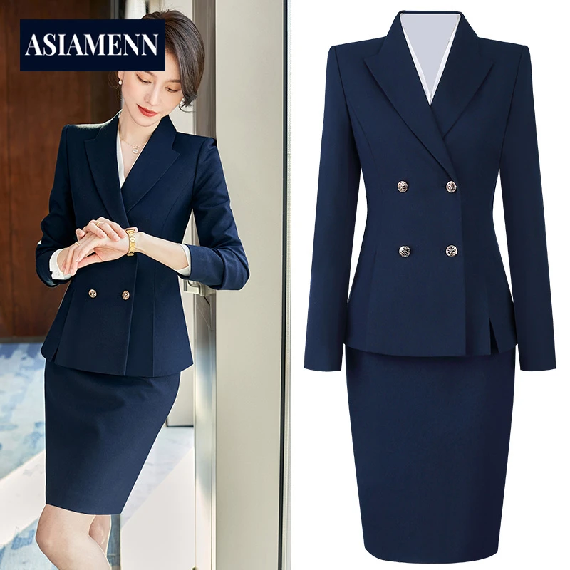 清冷感西装套装女士春秋季时尚气质女神范职业装高端酒店前台工装