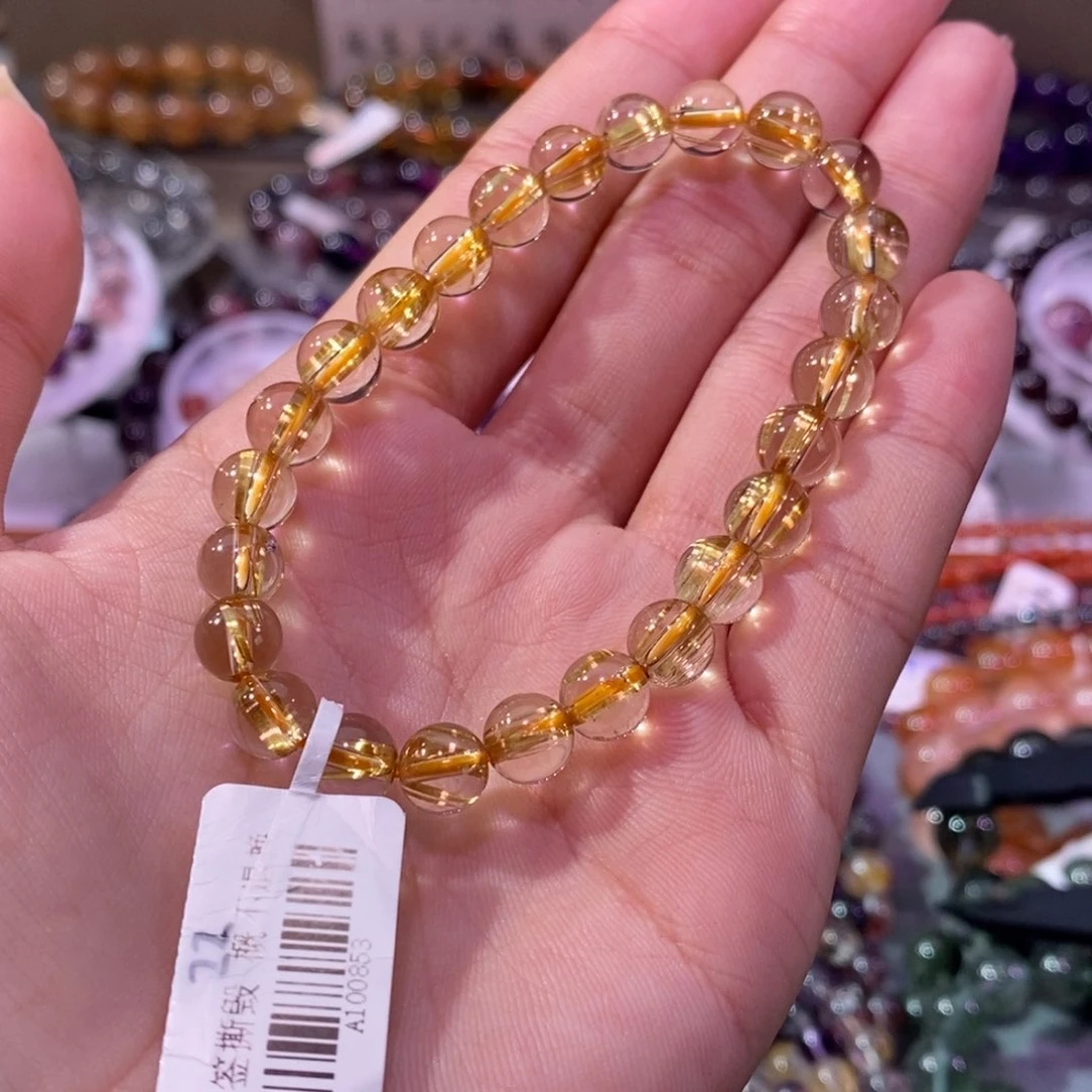 水晶手串未镶嵌金钛晶7+