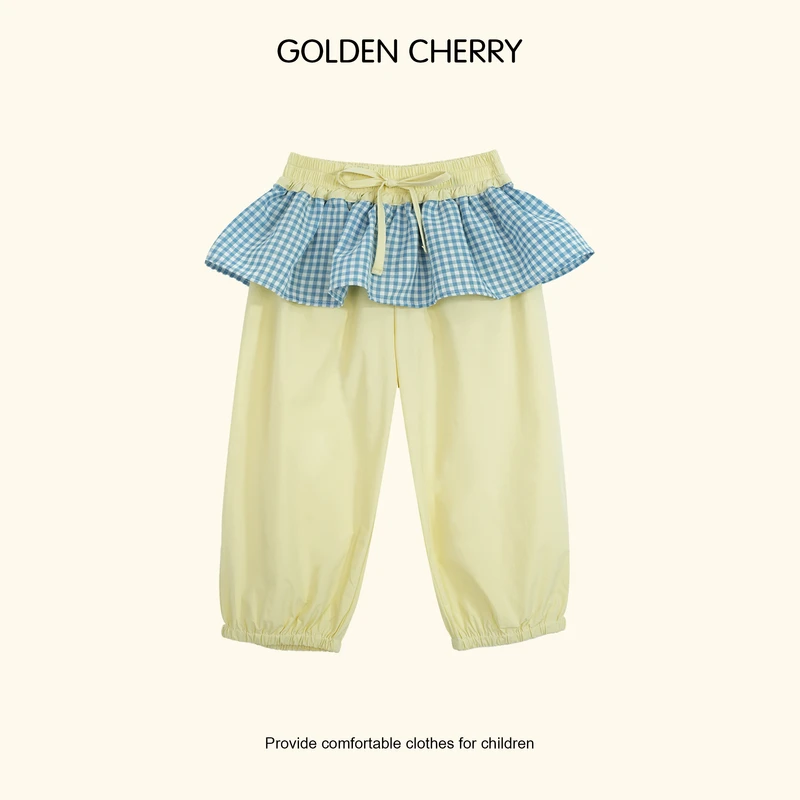 【金樱桃Golden cherry】小童多色防晒格子屁帘裤285187