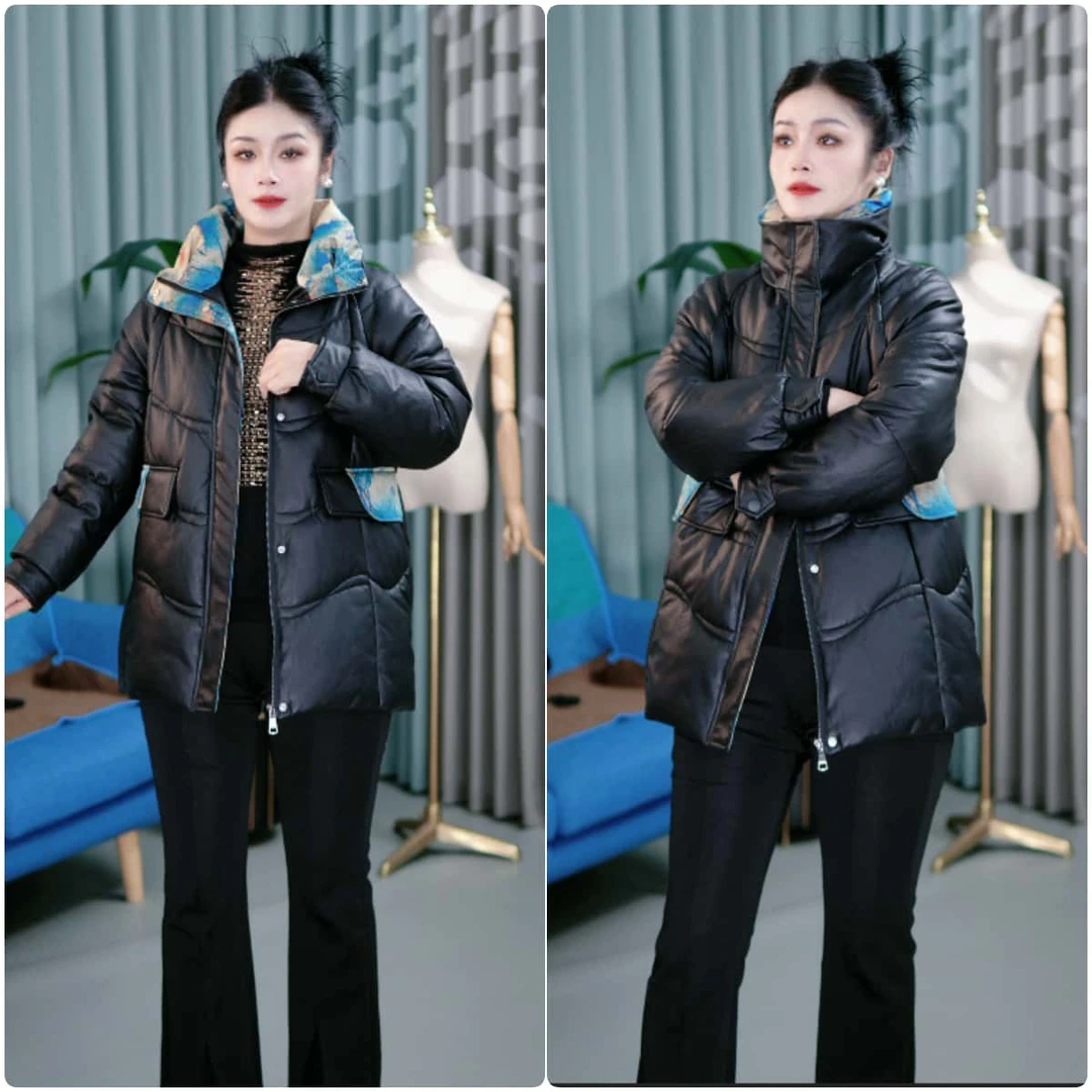 冬季皮衣夹棉加厚棉服时尚保暖百搭休闲大码国风设计棉衣棉袄1850
