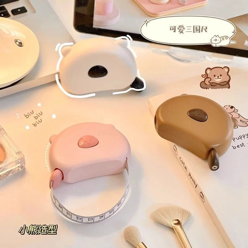 家用卡通三围尺便携软尺量腰围裁缝健身尺卡通自动收缩磁吸三维尺