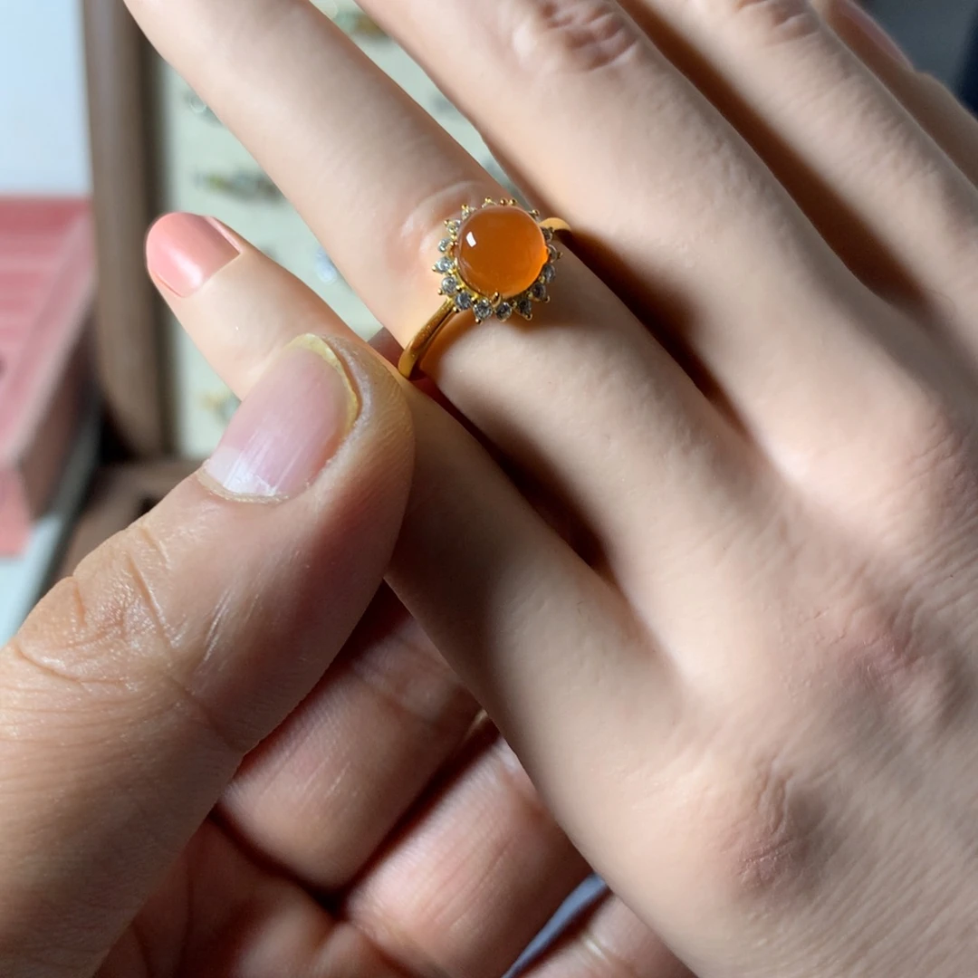 翡翠未镶嵌戒指0077