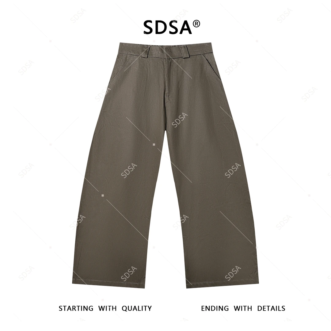 SDSA男士新款轻奢痞帅男装直筒裤子休闲裤设计师秋季日系复古百搭