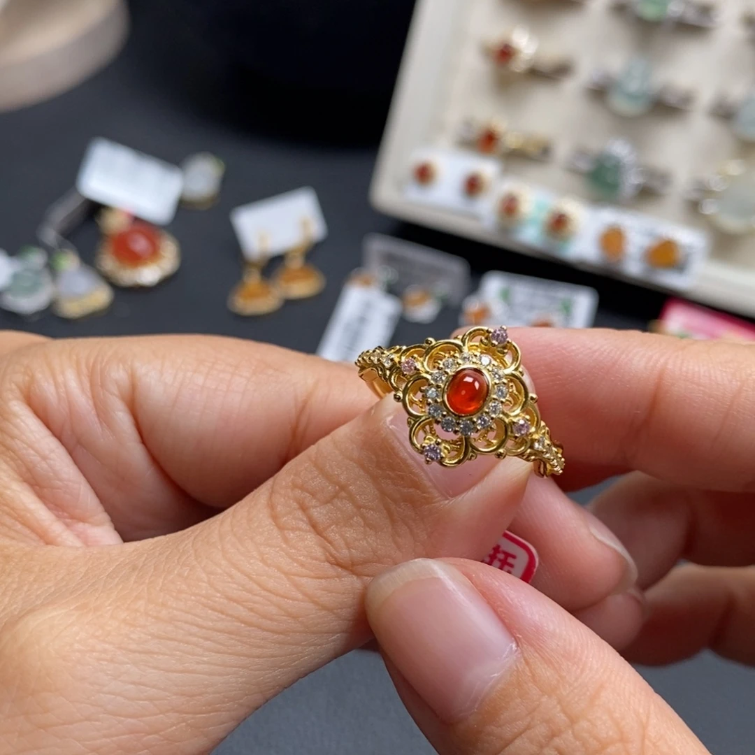 翡翠银S925镶嵌戒指