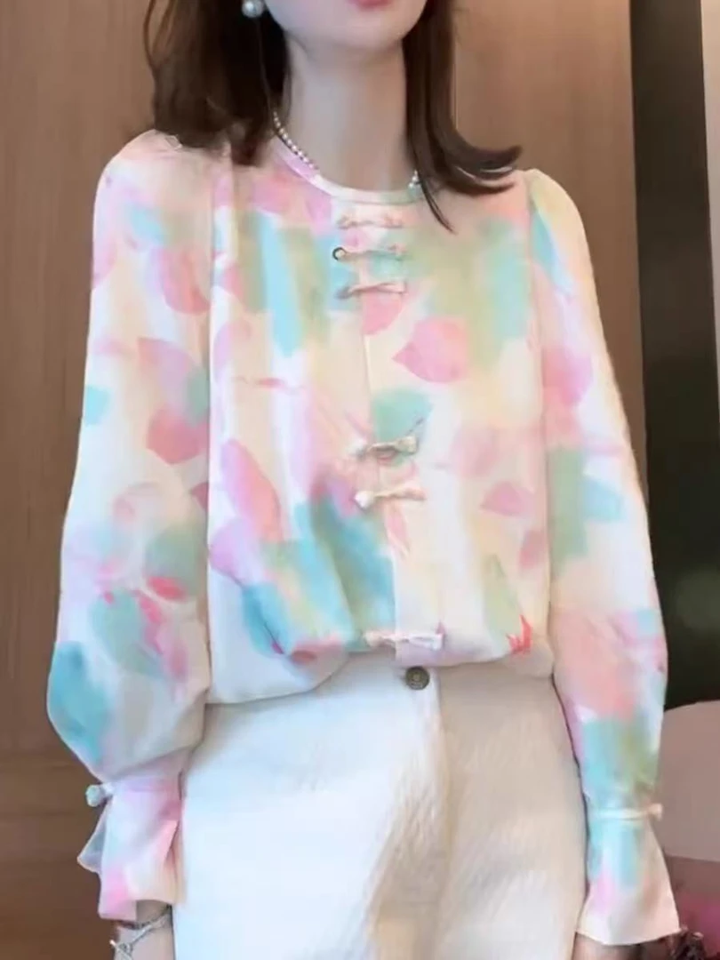 【高奢•墨雪】NN158-时尚小衫气质百搭薄款宽松印花