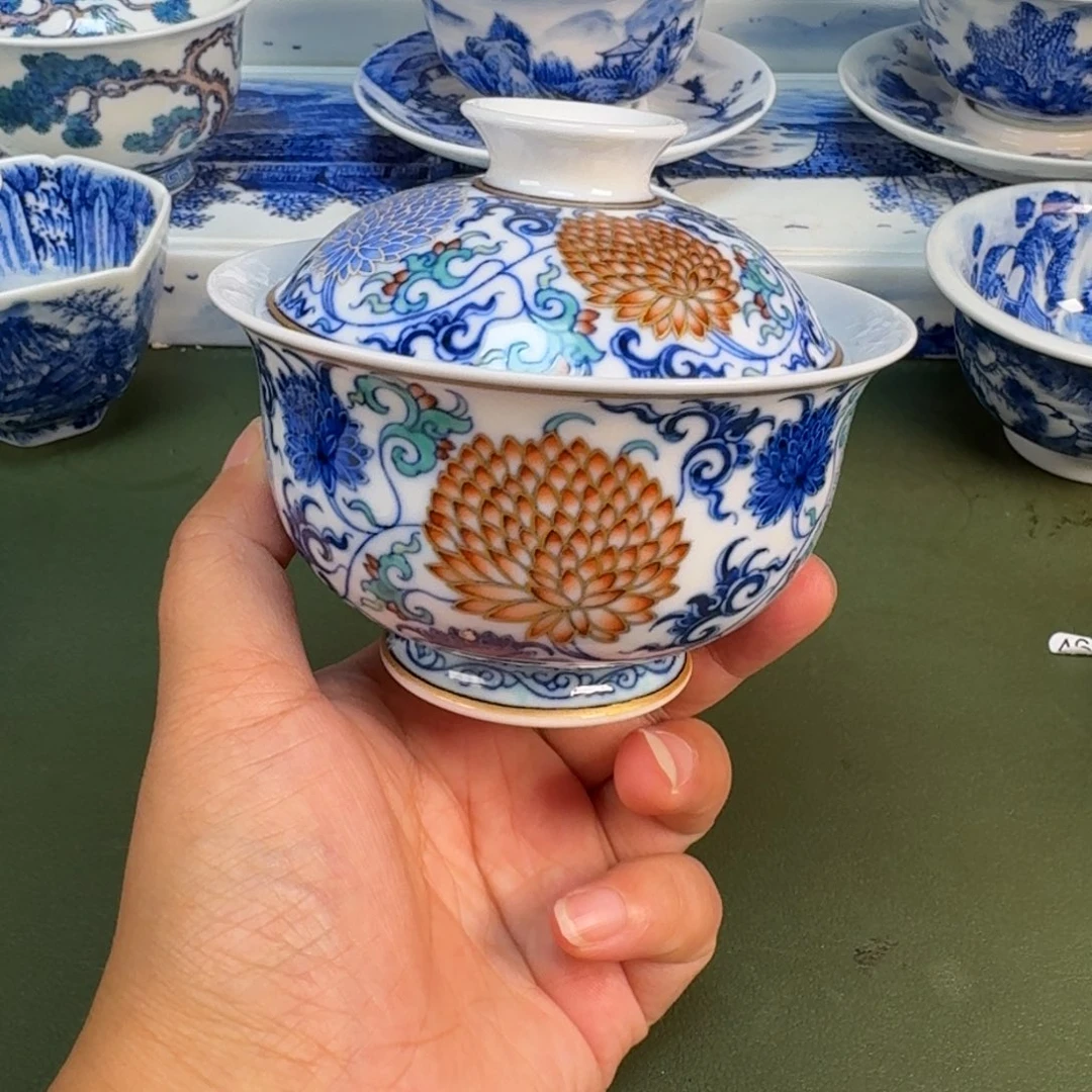 景德镇纯手绘茶具圆圆252