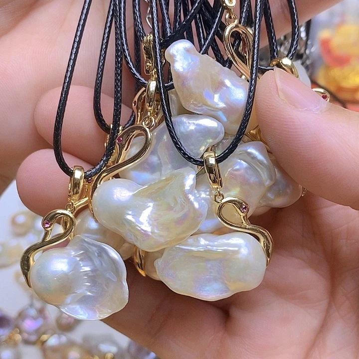 淡水珍珠银S925镶嵌颈饰721