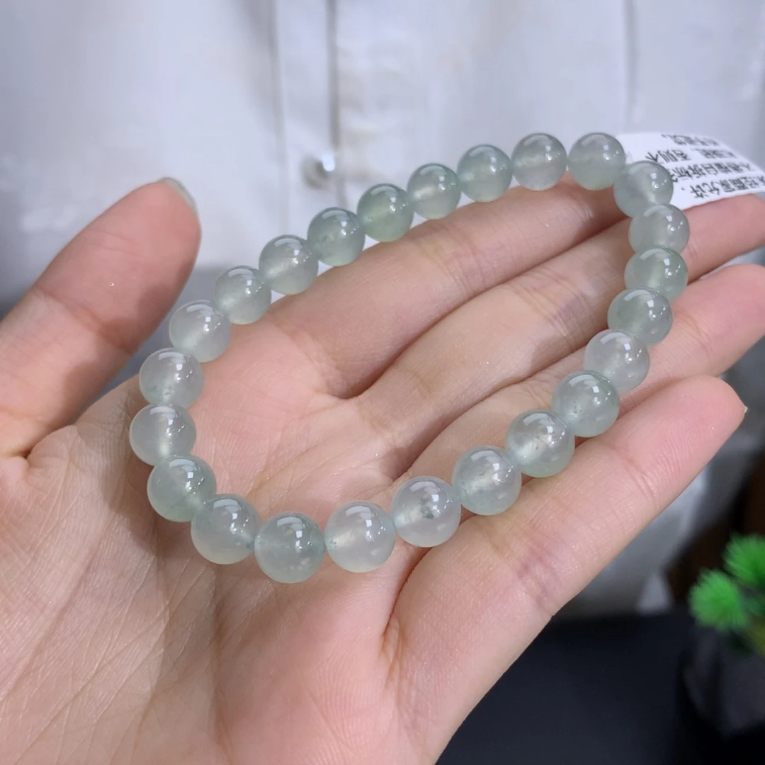 未镶嵌手串翡翠卡7.9冰种晴水底