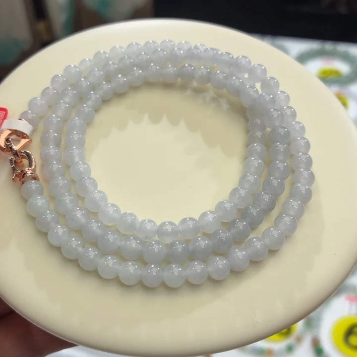 翡翠未镶嵌手链冰胶浅紫卡5.5