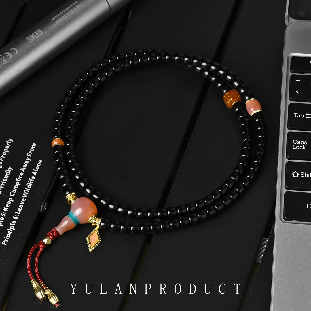 钰澜文玩【粉冰川】椰蒂直切6mm脖挂满配款-精工百搭男女同款