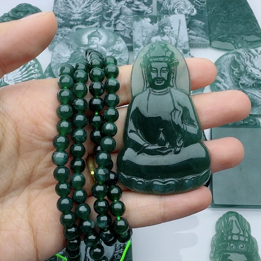 翡翠未镶嵌颈饰多样性发货天然A货翡翠