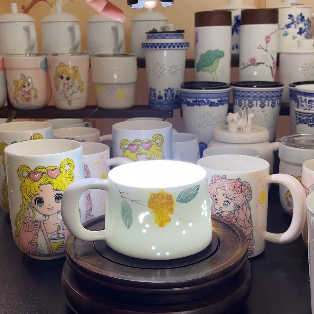 陶瓷手柄款景德镇陶瓷玲珑杯