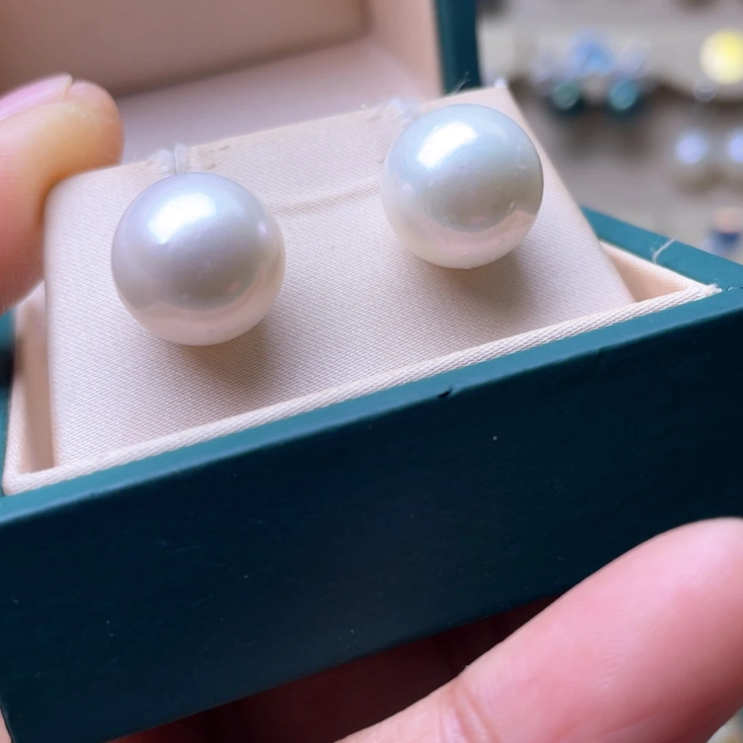 淡水珍珠耳环银S925镶嵌