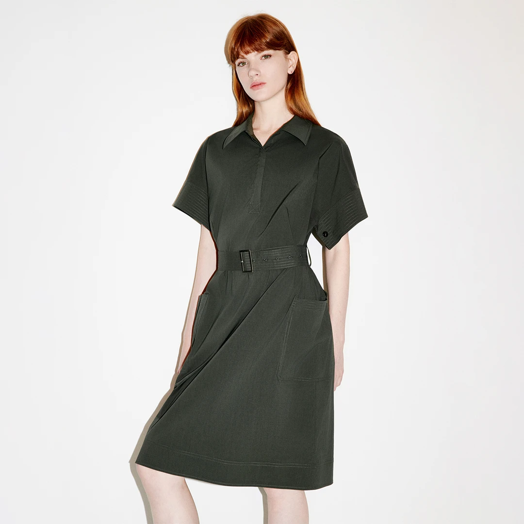 COVERINS2025新款显瘦气质时尚休闲女士夏季收腰连衣裙CC35305020