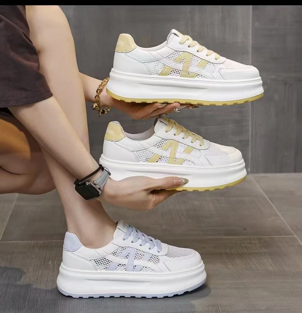 【华小姐】夏季新款时尚潮流圆头厚底透气百搭休闲鞋356