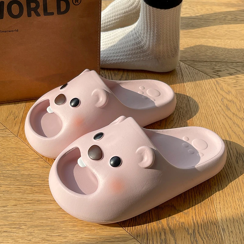 小海狸拖鞋女款2025新款室内家居防滑软底eva可爱凉拖鞋女夏外穿