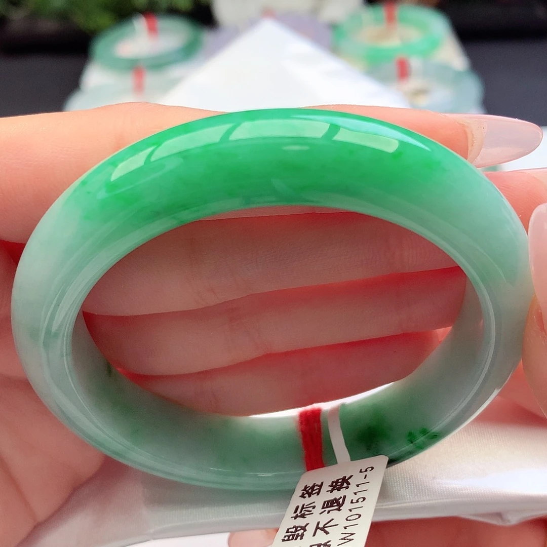 未镶嵌手镯翡翠天然A货翡翠56-57小万色货天花板老料2号