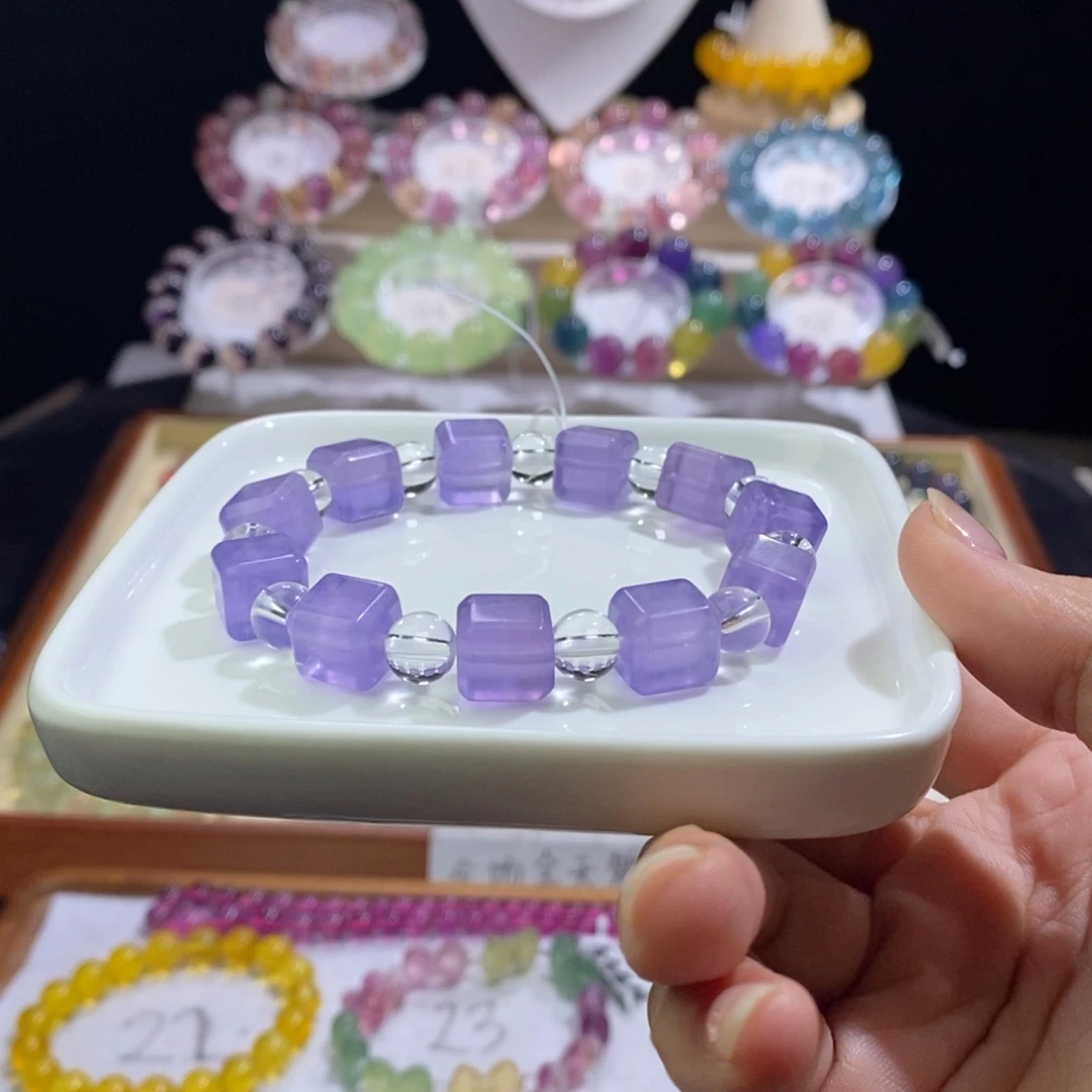 手链未镶嵌萤石方糖10紫色