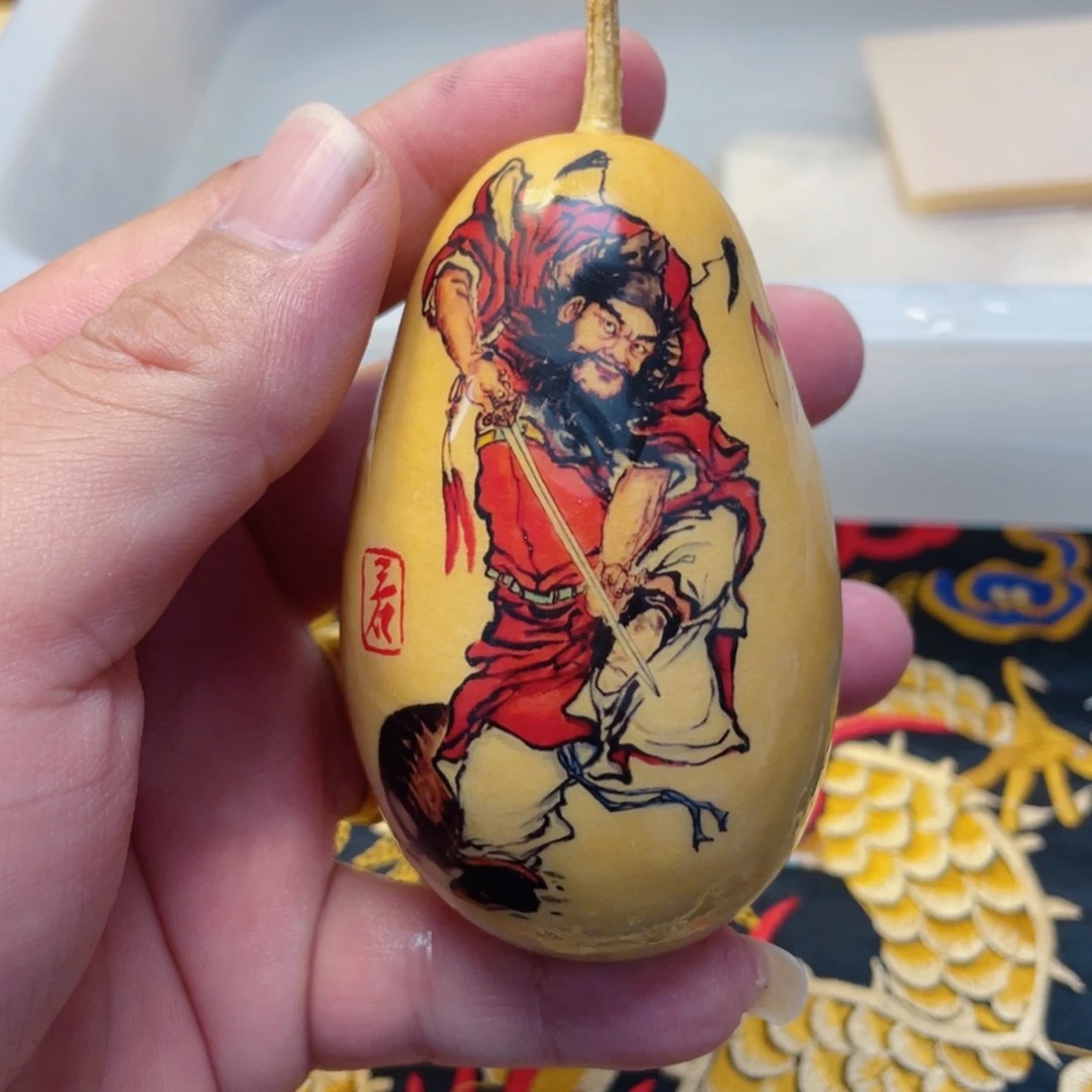 竹实心竹手把件葫芦彩绘034