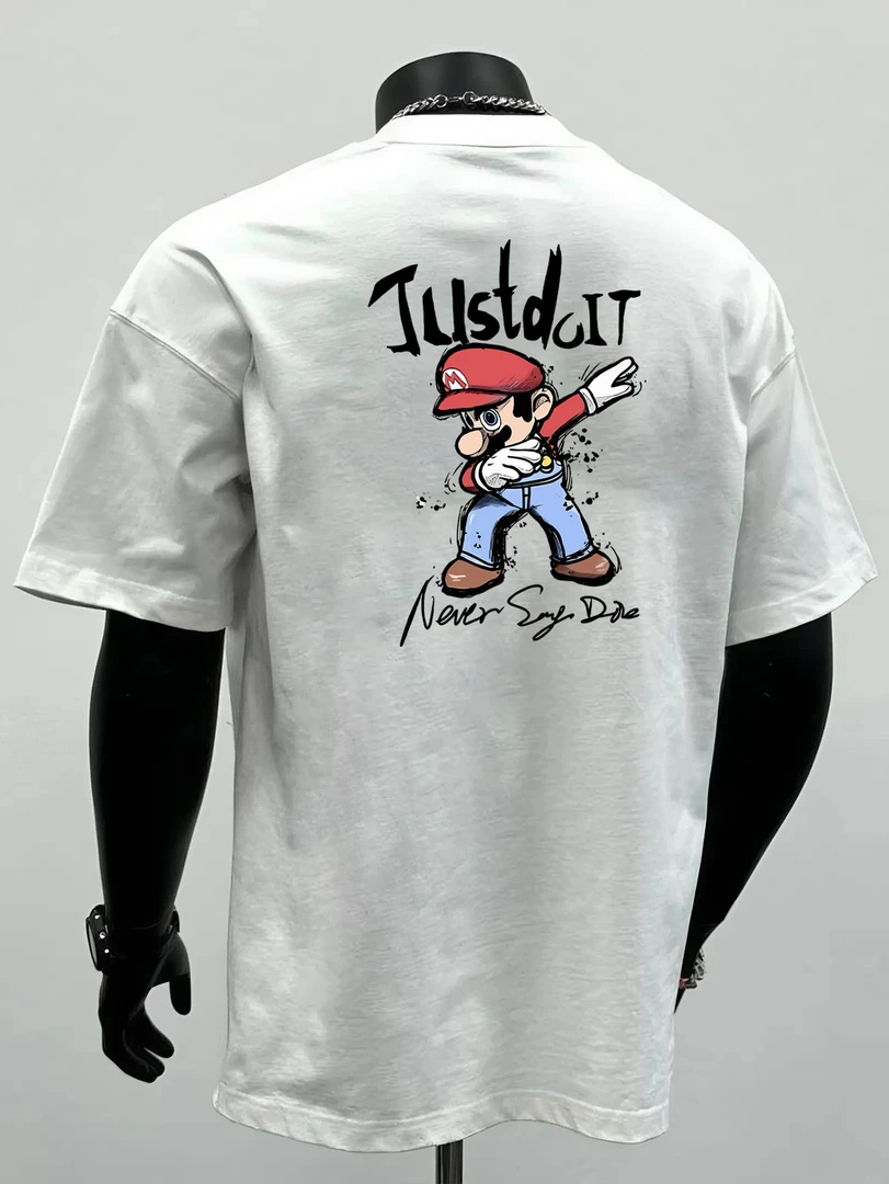 【Just do it】美式短袖t恤男夏季重磅纯棉宽松休闲简约印花上衣