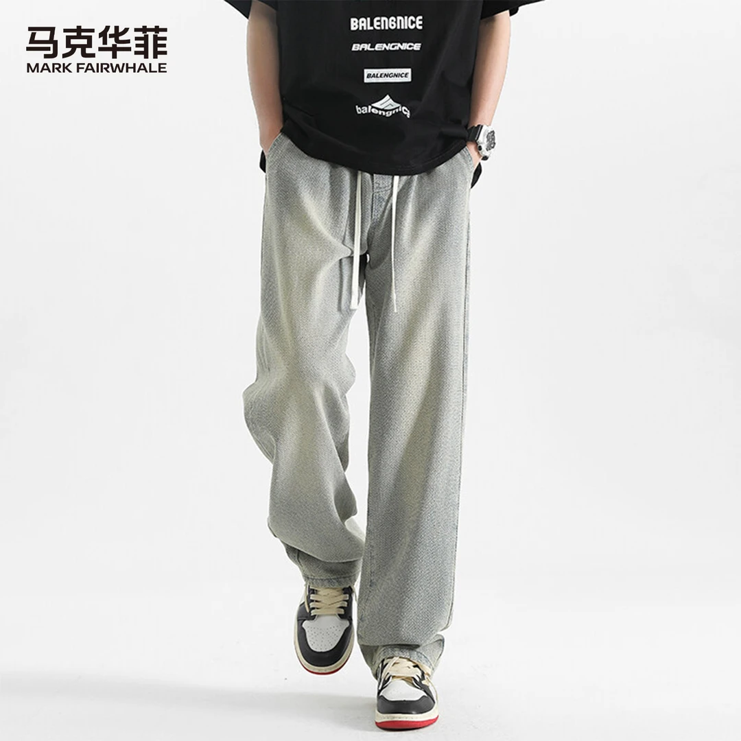 【星空纹】马克华菲新款潮流星空纹牛仔裤夏季轻薄宽松休闲男裤子