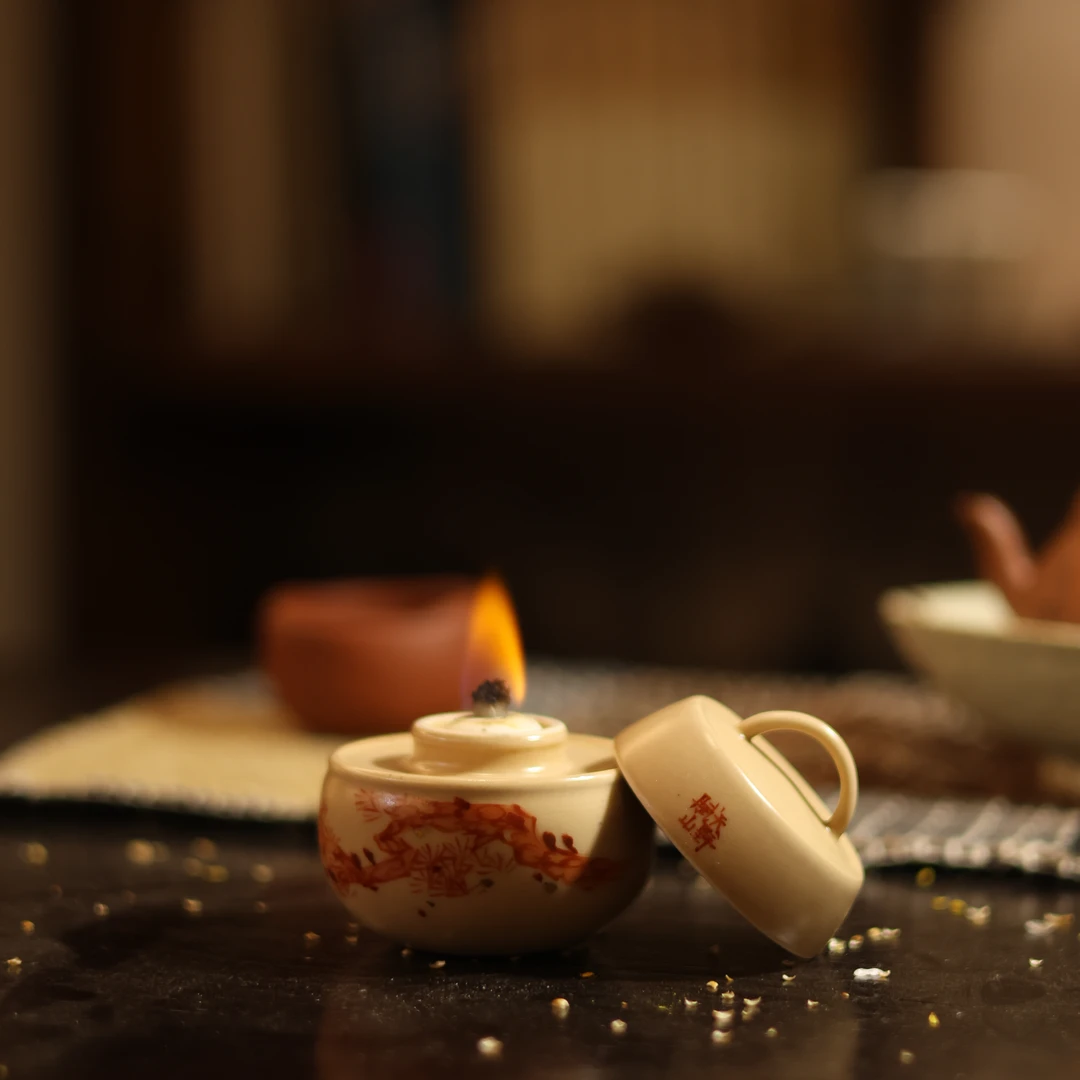 【夷嘉茗友】青花手绘酒精炉，温茶炉